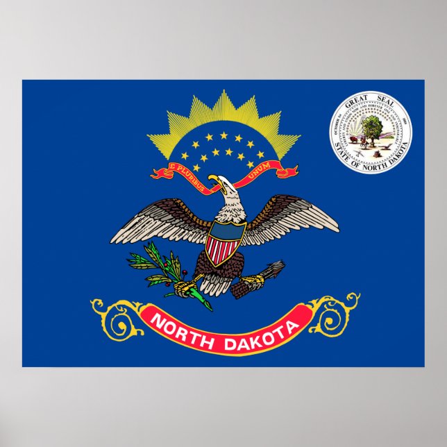 North Dakota flagga Poster (Framsidan)
