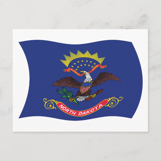 North Dakota Flagga vykort (Framsida)