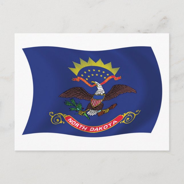 North Dakota Flagga vykort (Framsida)