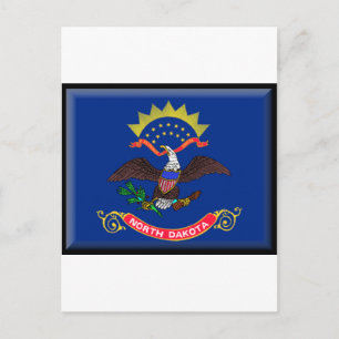 North Dakota Flagga Vykort