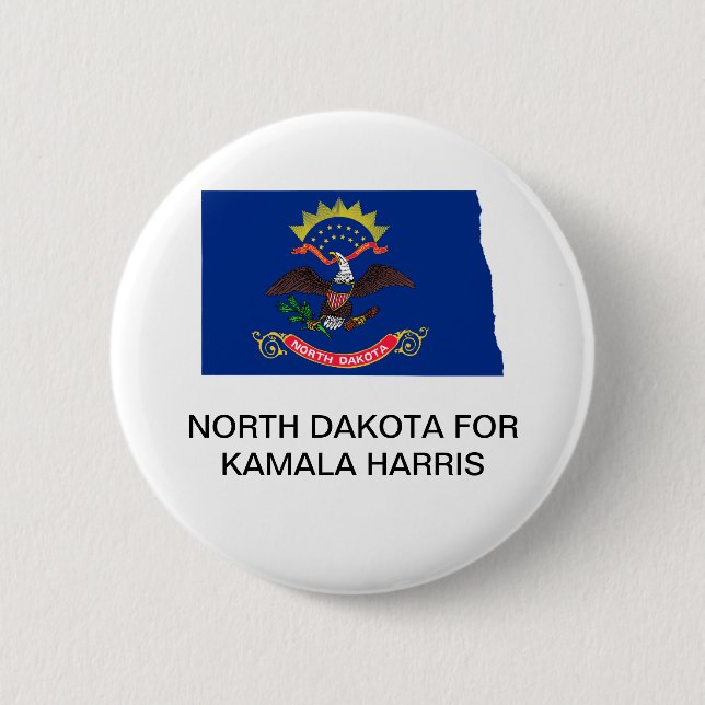 NORTH DAKOTA för Kamala Harris 2024 Button Knapp (Framsida)