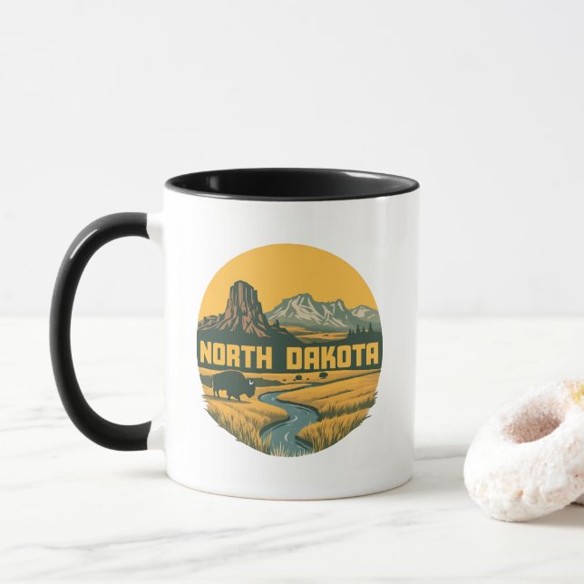 North Dakota Förenta staterna Mugg (Med munk)