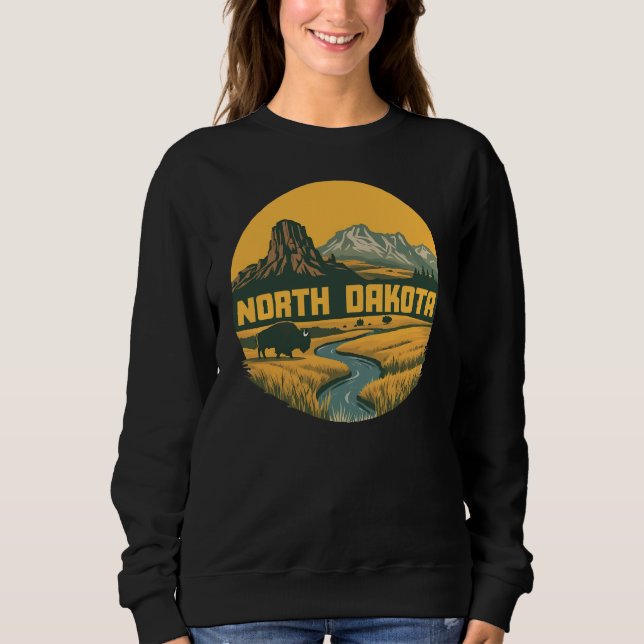 North Dakota Förenta staterna T Shirt (Framsida)