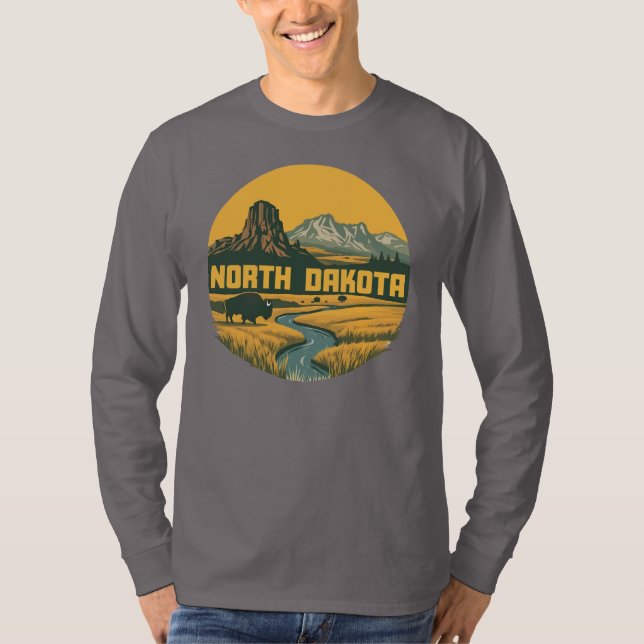 North Dakota Förenta staterna T Shirt (Framsida)
