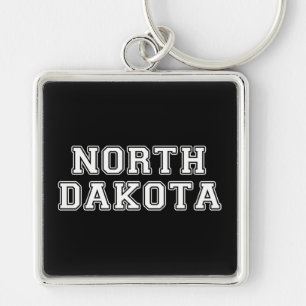 North Dakota Fyrkantig Silverfärgad Nyckelring
