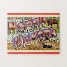 North Dakota Hälsning 11x14-vykort Pussel