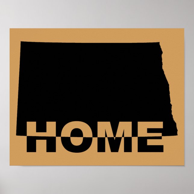 North Dakota Hemma Borta Från Stat Poster Skylt (Framsidan)