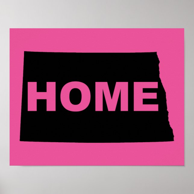 North Dakota Hemma Borta Från Stat Poster Skylt (Framsidan)