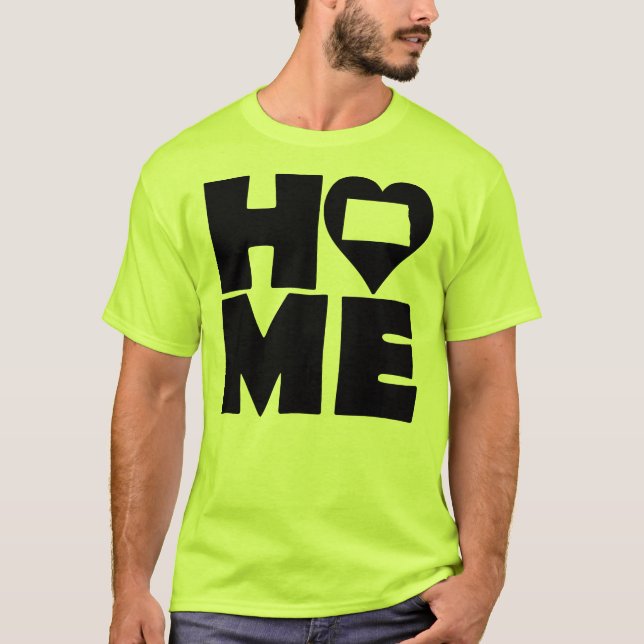 North Dakota Home Heart State Tees T-Shirt (Framsida)