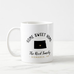 North Dakota Home Sweet Home Family Monogram Mugg