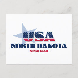 North Dakota i Red, White och Blue Postcard Vykort