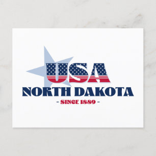 North Dakota i Red, White och Blue Postcard Vykort