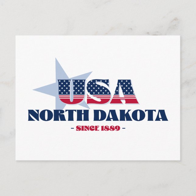 North Dakota i Red, White och Blue Postcard Vykort (Framsida)