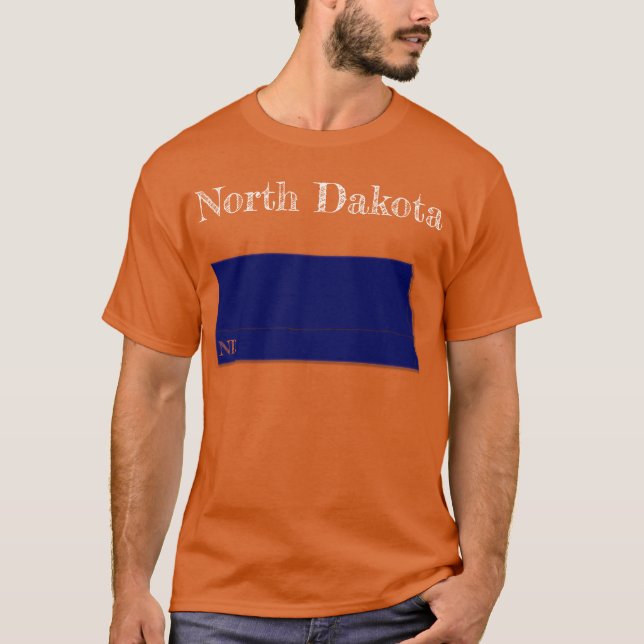 North Dakota Interstate [Navy Blue Design] T Shirt (Framsida)