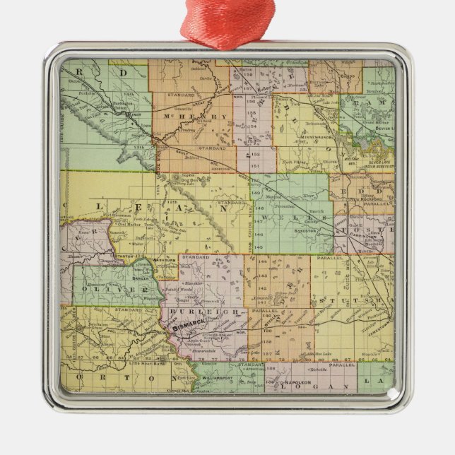 North Dakota Julgransprydnad Metall (Framsidan)