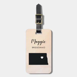 North Dakota Karta Luggage Tag, Bröllopsfest Bagagebricka