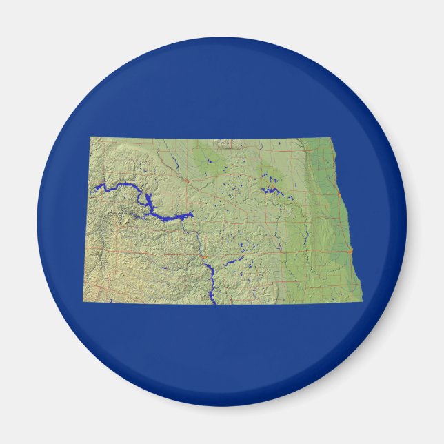 North Dakota Karta Magnet (Framsidan)
