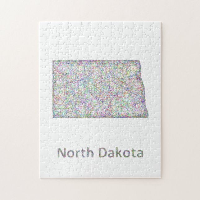 North Dakota karta Pussel (Vertikal)