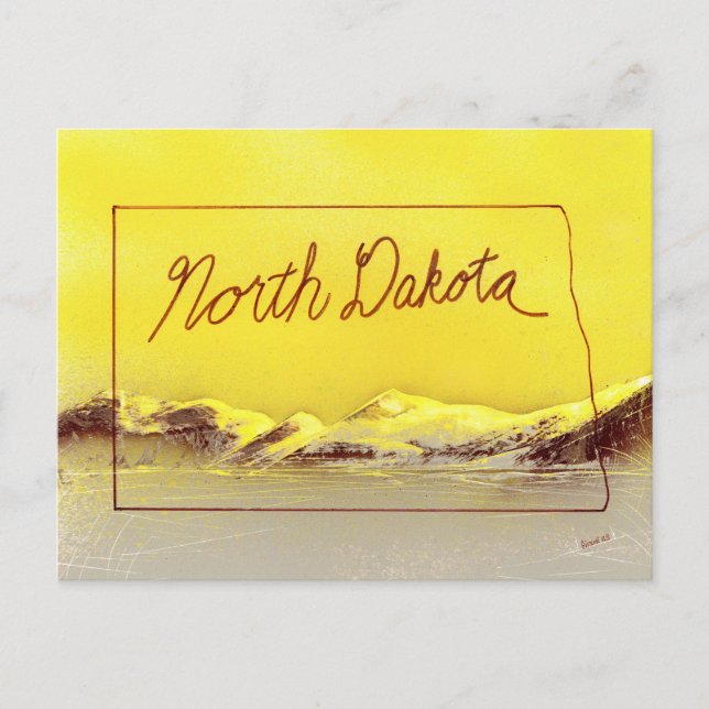 North Dakota Land Vykort (Framsida)