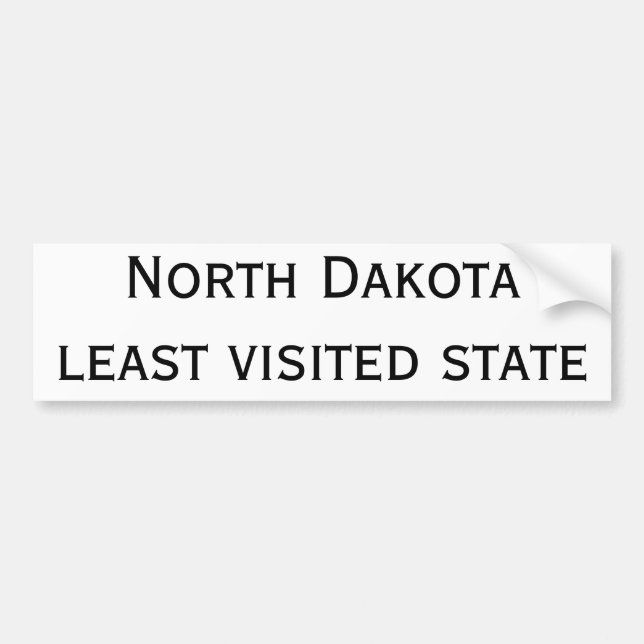 North Dakota minst besökt statlig bildekal (Framsidan)