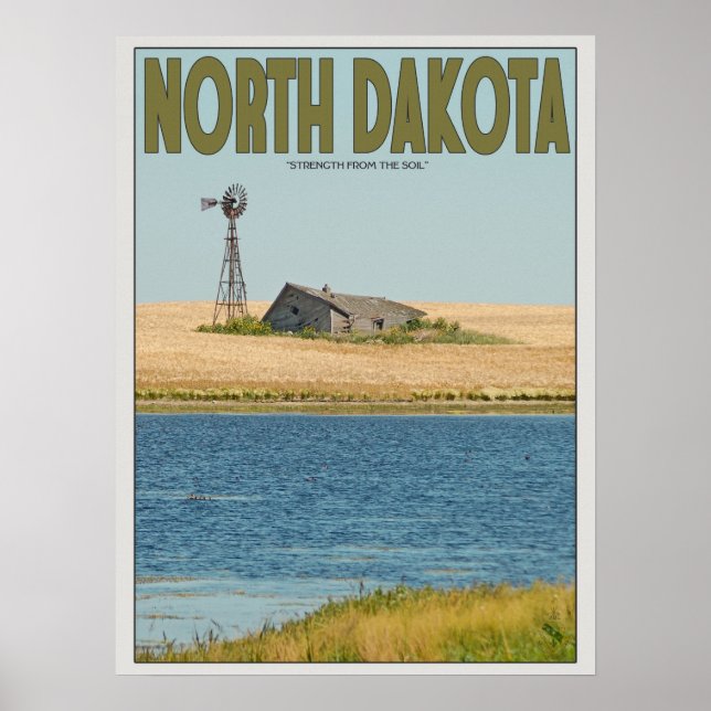 North Dakota - Old Farmstead - Grönt Poster (Framsidan)