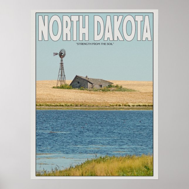 North Dakota - Old Farmstead - White Poster (Framsidan)