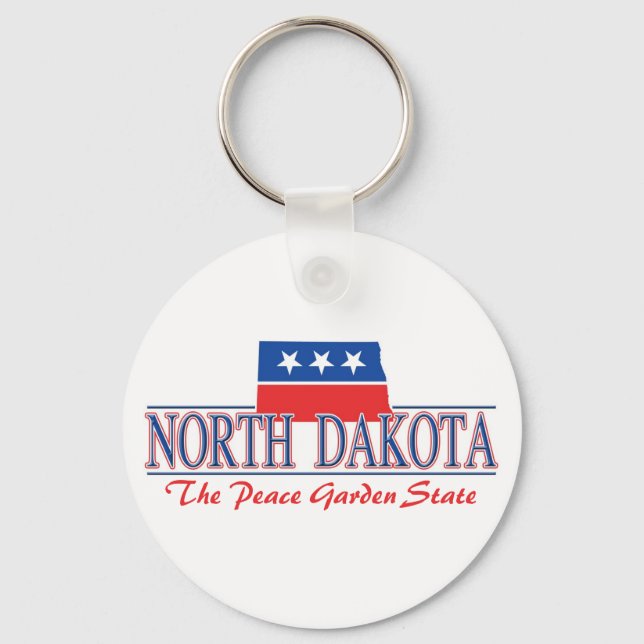 North Dakota Patriotic Keychain Nyckelring (Framsida)