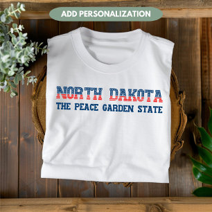 North Dakota Patriotic Peace Garden State Anpassni T Shirt