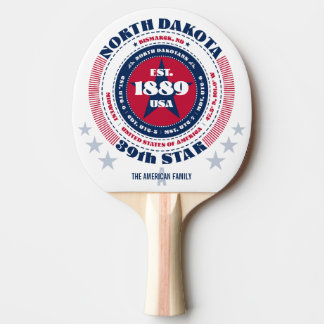 North Dakota Pride Circular Typography Monogram Pingisracket