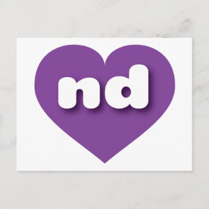 North Dakota purple heart - Jag älskar nd Vykort