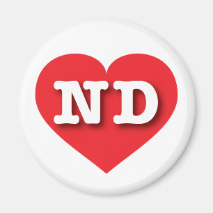 North Dakota Red Heart - I kärlek ND Magnet