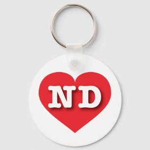 North Dakota Red Heart - I kärlek ND Nyckelring
