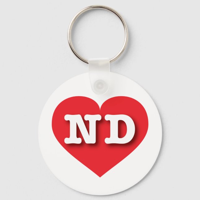 North Dakota Red Heart - I kärlek ND Nyckelring (Framsida)