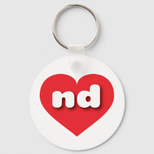 North Dakota Red Heart - I kärlek ND Nyckelring