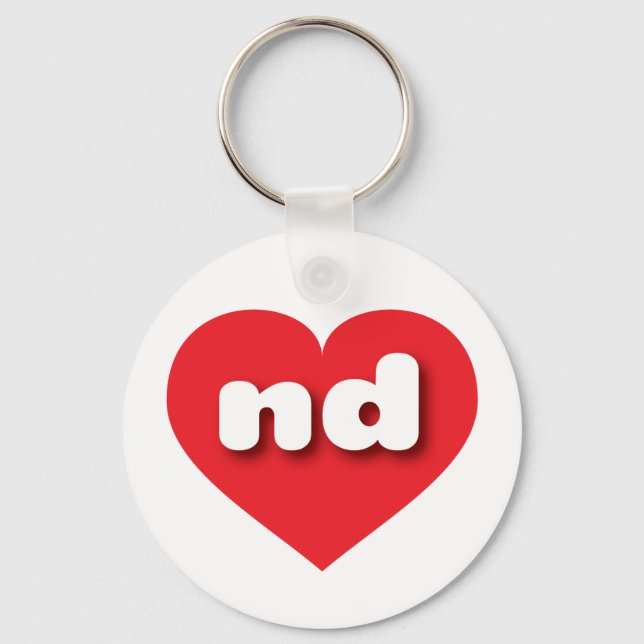 North Dakota Red Heart - I kärlek ND Nyckelring (Framsida)