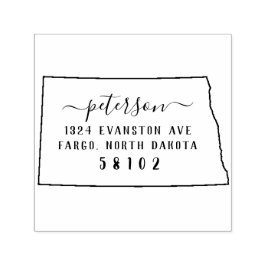 North Dakota Returadress Frimärke Self-Inking Självfärgande Stämpel