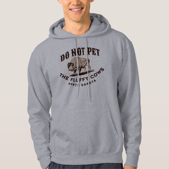 North Dakota Rör inte de luddiga korna Bison Hoodie (Framsida)