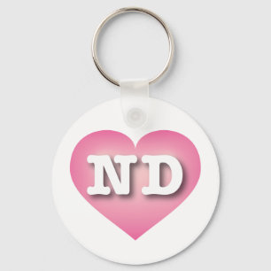 North Dakota Rosa Fade Heart - I kärlek ND Nyckelring