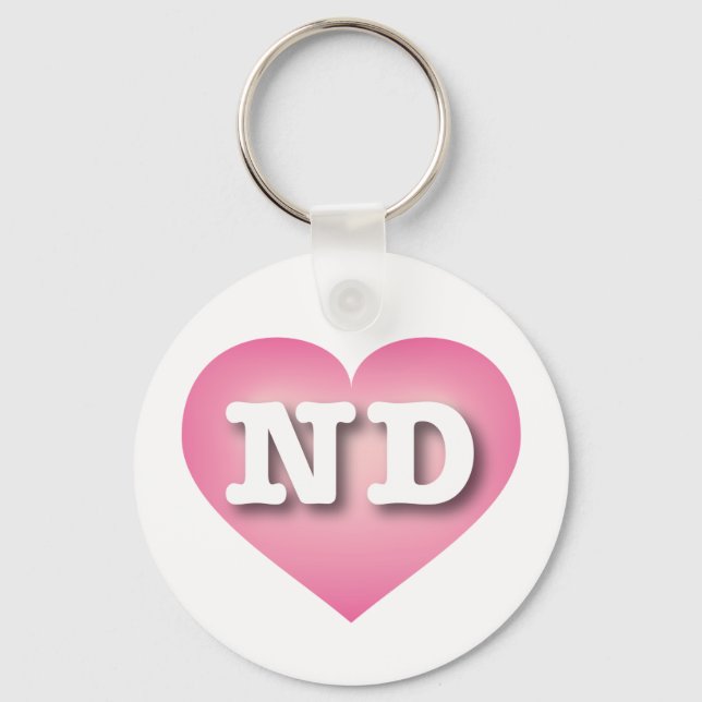 North Dakota Rosa Fade Heart - I kärlek ND Nyckelring (Framsida)