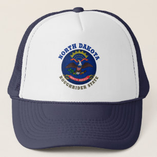 NORTH DAKOTA ROUGHRIDER STATFLAGG TRUCKERHAT KEPS