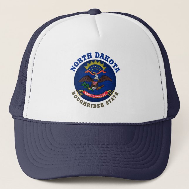 NORTH DAKOTA ROUGHRIDER STATFLAGG TRUCKERHAT KEPS (Framsida)