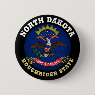 NORTH DAKOTA ROUGHRIDER STATLIG FLAGGA KNAPP
