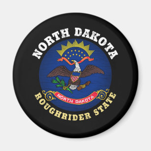 NORTH DAKOTA ROUGHRIDER STATLIG FLAGGA MAGNET