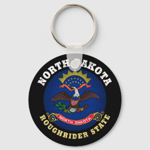 NORTH DAKOTA ROUGHRIDER STATLIG FLAGGA NYCKELRING