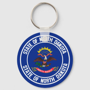 North Dakota Round Emblem Nyckelring