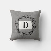 North Dakota Rustic Wandan Monogram Dekorativ kudd