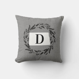 North Dakota Rustic Wandan Monogram Dekorativ kudd Kudde