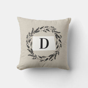 North Dakota Rustic Wandan Monogram Dekorativ kudd Kudde