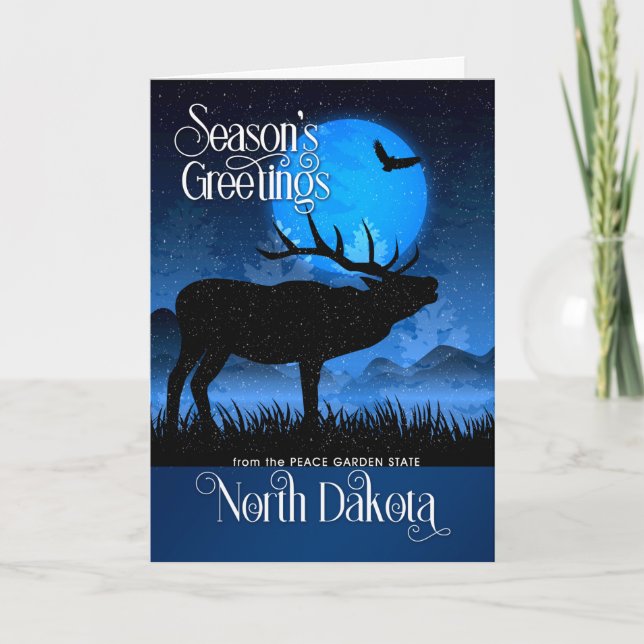 North Dakota Season's Greetings Moose Helgkort (Framsida)