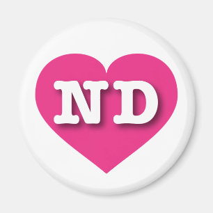 North Dakota Shock rosa Heart - I kärlek ND Magnet